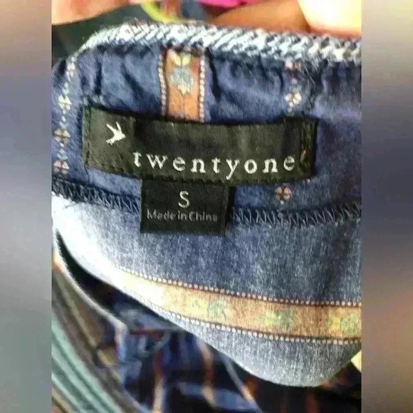 Festival Bathing Suit Cover Up or Tunic Blue Brown Indian Designs Women' s Small - Picture 5 of 5